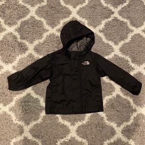 Unisex black north face raincoat